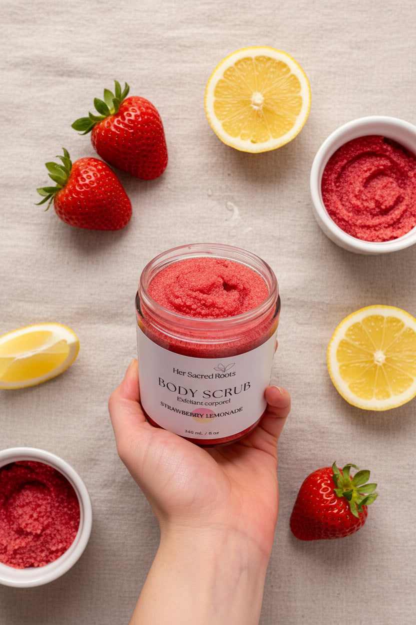 LIMITED EDITION: Strawberry Lemon Tallow Scrub 8oz