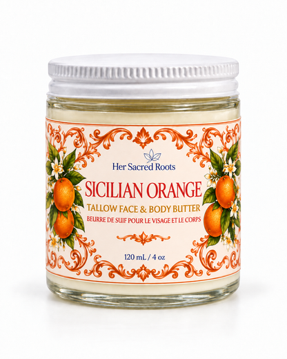Tallow Sicilian Orange Face + Body Butter ~4oz