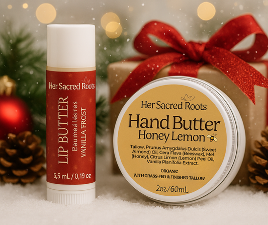 🎁 Christmas Bundle — Honey Lemon Hand Butter + Vanilla Frost Lip Butter