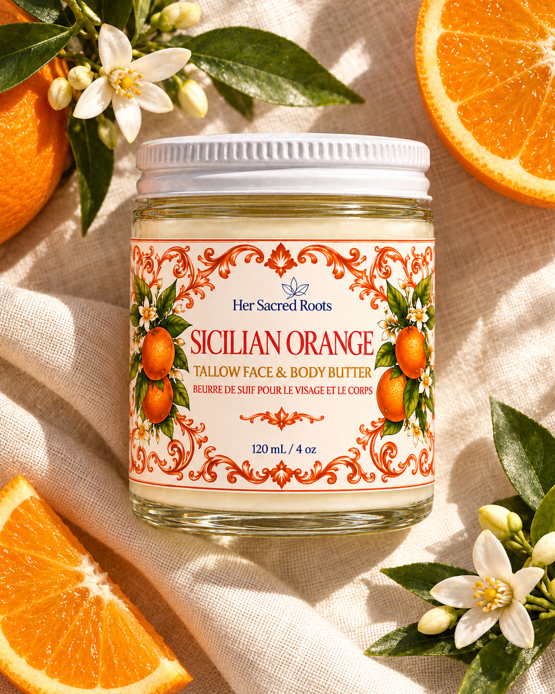 Tallow Sicilian Orange Face + Body Butter ~4oz
